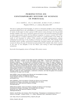 perspectives on contemporary history of science in portugal