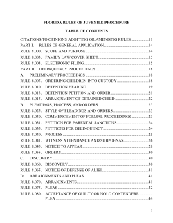 Florida Rules of Juvenile Procedure