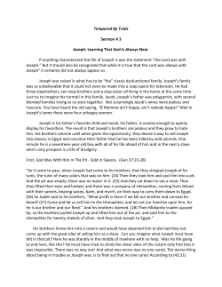 Joseph: Learning That God Is Always Near