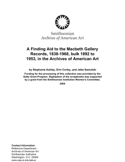 Macbeth Gallery records, 1838-1968, bulk, 1892-1953