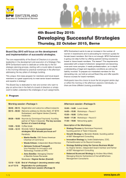 Developing Successful Strategies