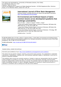 Environmental and livelihood impacts of dams