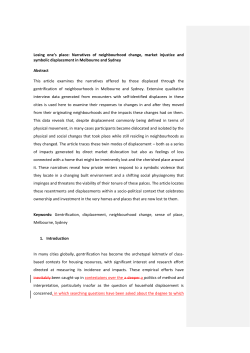 Losing one`s place: Narratives of neighbourhood change, market