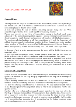 Competition Rules  - King James VI Golf Club