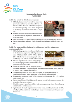Sustainable Development Goals FACT SHEET Goal 1: End poverty