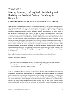 - The Journal of Feminist Scholarship