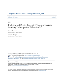 Evaluation of Passive Integrated Transponders as a Marking