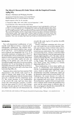 The Silver (I) Mercury (II) Oxide Nitrate with the Empirical Formula