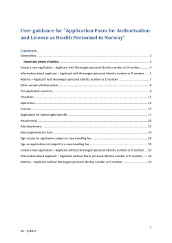 User guide Altinn: Apply for authorisation and license
