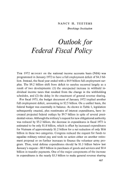Outlook for Federal Fiscal Policy