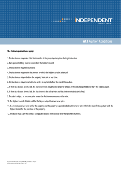 Auction Conditions