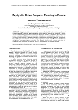 Daylight in Urban Canyons: Planning in Europe