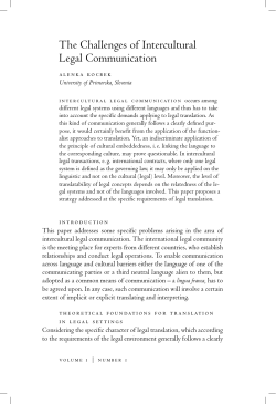 The Challenges of Intercultural Legal Communication