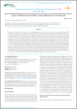International Journal of Stem Cell Research and Transplantation