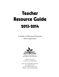 Teacher Resource Guide - California Foundation for Agriculture in