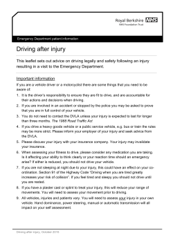 Driving after injury - Royal Berkshire Hospital