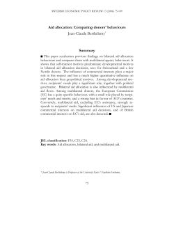 Aid Allocation: Comparing Donors` Behaviours