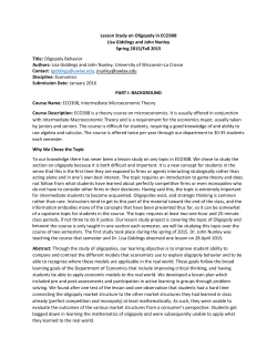 Oligopoly Behavior - College Lesson Study