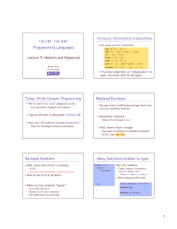 Programming Languages Rational Numbers Rational