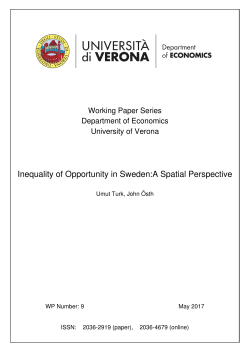 Inequality of Opportunity in Sweden:A Spatial Perspective