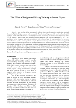 The Effect of Fatigue on Kicking Velocity in Soccer Players