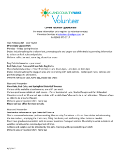 Upcoming Volunteer Opportunities Printable List