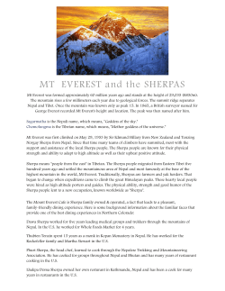 MT EVEREST and the SHERPAS