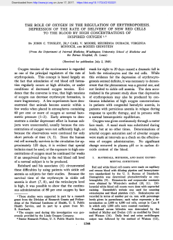 THE ROLE OF OXYGEN IN THE REGULATION OF
