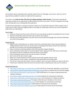 Scholarship Opportunities for Study Abroad
