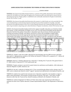 sample resolution concerning the funding of public education in