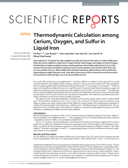 Thermodynamic Calculation among Cerium, Oxygen, and Sulfur in