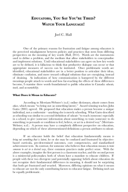 educAtOrs, yOu sAy yOu`re tired?