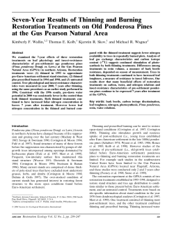 Seven-Year Results of Thinning and Burning Restoration