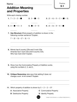 Addition Meaning and Properties