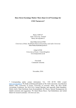 Does Street Earnings Matter More than GAAP Earnings for CEO