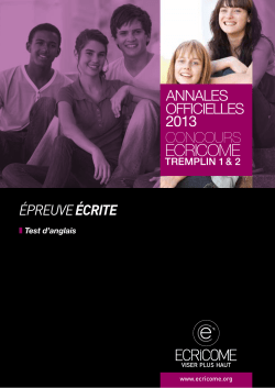 Test d`anglais &Eacute;PREUVE &Eacute;CRITE