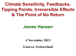Climate Sensitivity, Feedbacks, Tipping Points, Irreversible Effects