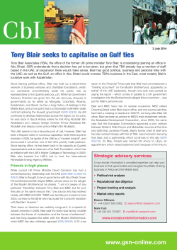 Tony Blair seeks to capitalise on Gulf ties