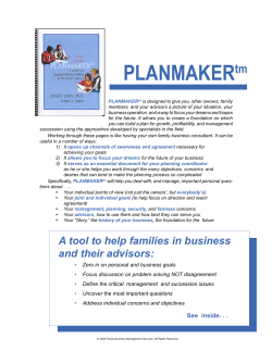 Planmaker III Brochure - Family Business Management