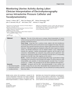Monitoring Uterine Activity during Labor: Clinician