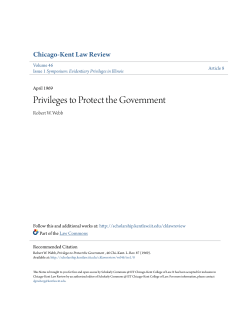 Privileges to Protect the Government