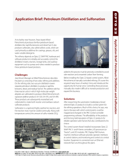 Application Brief: Petroleum Distillation and Sulfonation