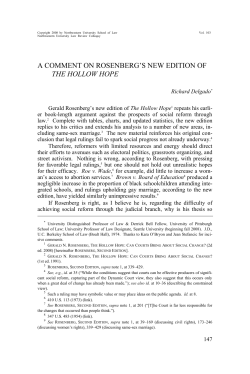 A Comment on Rosenberg`s New Edition of The Hollow Hope