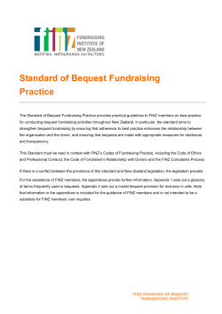 FINZ Standard of Bequest Fundraising Practice