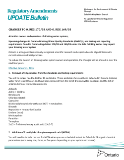 Changes to O. REG 170/03 and O. REG 169/03