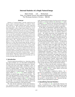 Internal Statistics of a Single Natural Image