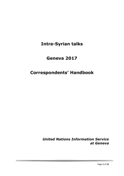 Intra-Syrian talks Geneva 2017 Correspondents` Handbook