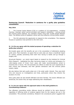 Sentencing Council - Criminal Justice Alliance