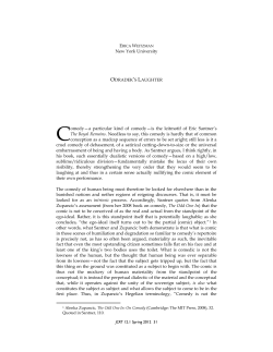 New York University ODRADEK`S LAUGHTER omedy&mdash;a particular