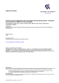 Aalborg Universitet Primary Frequency Regulation with Li